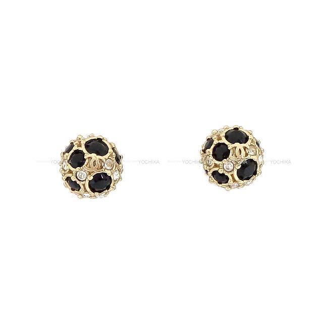 CHANEL シャネル ココマーク ミラーボール ピアス 黒(ブラック)/ゴールド AB0619 新品