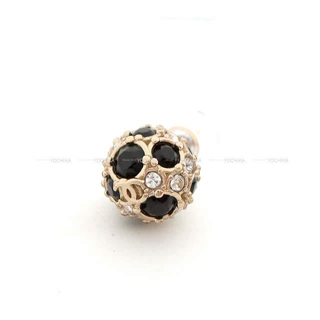 CHANEL シャネル ココマーク ミラーボール ピアス 黒(ブラック)/ゴールド AB0619 新品
