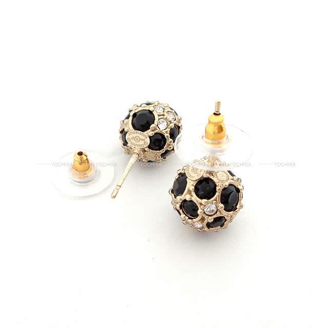 CHANEL シャネル ココマーク ミラーボール ピアス 黒(ブラック)/ゴールド AB0619 新品