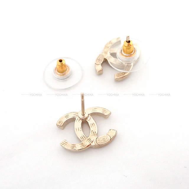2019年 秋冬 CHANEL シャネル ココマーク ラインストーン ピアス ゴールド金具 AB2407 新品