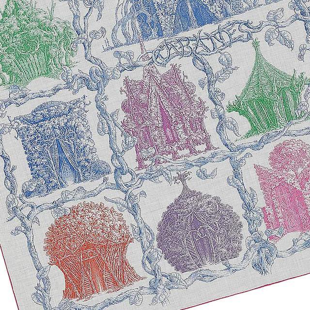 2019年春夏 限定 HERMES エルメス ショール カレ140 "さまざまな小屋" グリシン