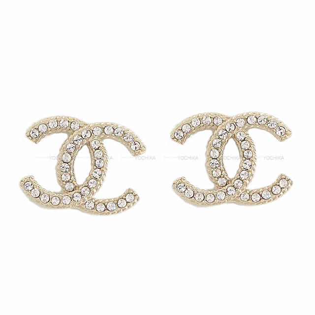 CHANEL シャネル ロープフレイム ラインストーン ココマーク ピアス ゴールド AB2638 新品
