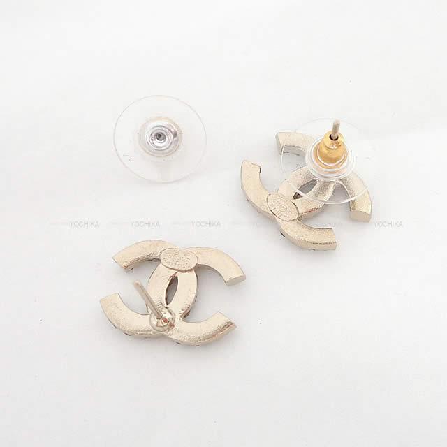 2020年 クルーズ 新作 CHANEL シャネル ラインストーン ココマーク ピアス ゴールド金具 AB3168 新品