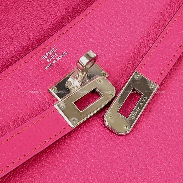 HERMES エルメス 長財布 ケリーウォレット ロング ローズショッキング シェーブル シルバー金具 新品未使用