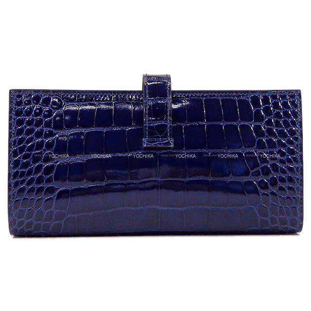 HERMES エルメス 長財布 ベアンスフレ ブルーアンクル (ブルーインク) クロコダイル アリゲーター ゴールド金具 新品