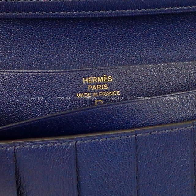 HERMES エルメス 長財布 ベアンスフレ ブルーアンクル (ブルーインク) クロコダイル アリゲーター ゴールド金具 新品