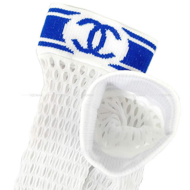 CHANEL シャネル 2019 クルーズライン レディース スポーティ ネット ソックス 靴下 白 ナイロン 新品未使用