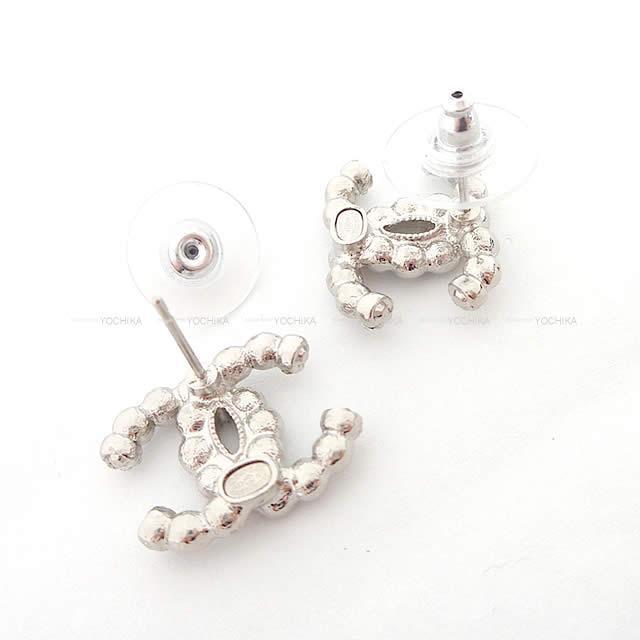 2019年 新作 CHANEL シャネル パール ラインストーン イン ココマーク ピアス シルバー AB2434 新品