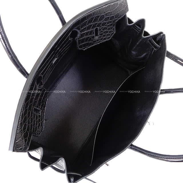 HERMES エルメス ハンドバッグ バーキン40 黒(ブラック) クロコダイル ニロティカス マット シルバー金具 新品未使用