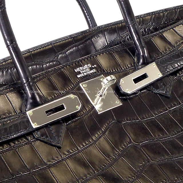HERMES エルメス ハンドバッグ バーキン40 黒(ブラック) クロコダイル ニロティカス マット シルバー金具 新品未使用