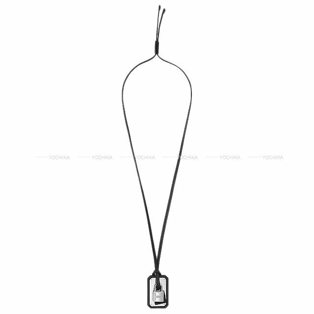 HERMES エルメス ペンダント ネックレス カデナ型 オーケリー GM 黒(ブラック) スイフト シルバー金具 新品