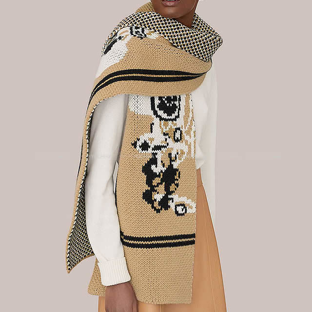 2019年秋冬 新作 HERMES エルメス ニットマフラー  