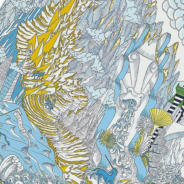 2019年秋冬 新作 HERMES エルメス スカーフ カレ90 "宇宙誌" 白(ホワイト)