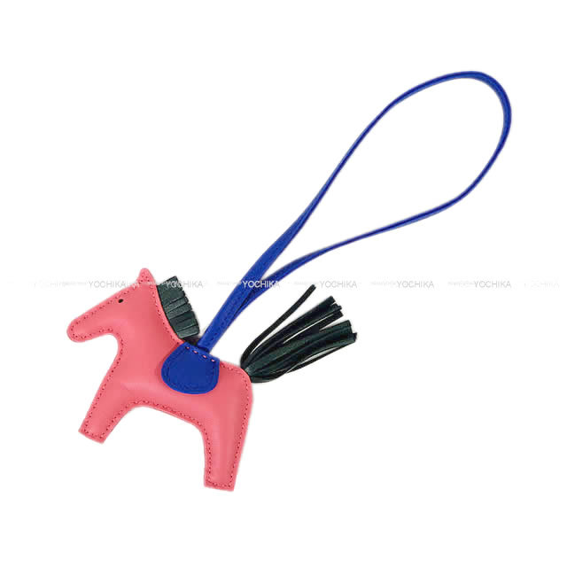 HERMES エルメス チャーム ロデオ PM ローズアザレ/ブルーインク