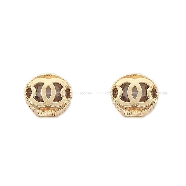 ◇【シャネル】ゴールド＆ホワイトCOCOマーク＆チェーンピアス24C未使用品◇ ◇【シャネル】ゴールド＆ホワイトCOCOマーク＆チェーンピアス