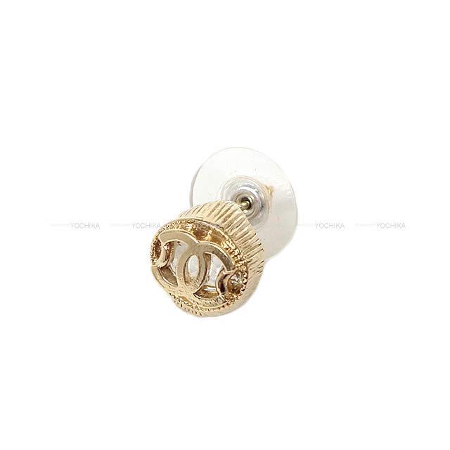 CHANEL シャネル ココマーク ピアス ゴールドXクリア ゴールド金具 A98378 新品