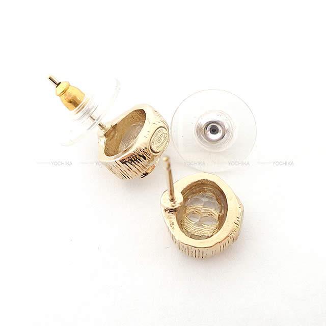 CHANEL シャネル ココマーク ピアス ゴールドXクリア ゴールド金具 A98378 新品