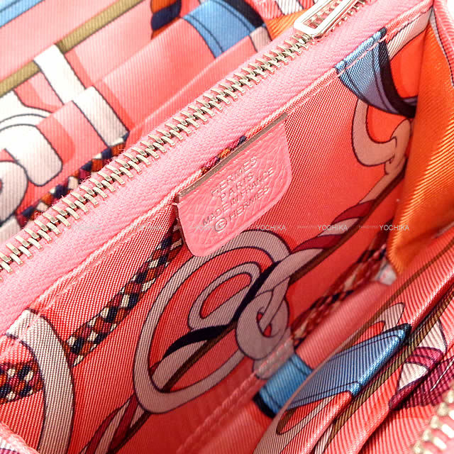 HERMES エルメス アザップ シルクイン コンパクト 財布 "乗馬の装具一式" ローズアザレ