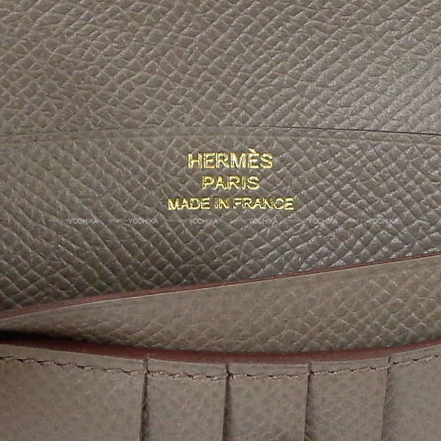 HERMES エルメス 財布 ベアンコンパクト エタン エプソン ローズゴールド金具 新品