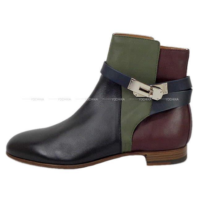 HERMES エルメス レディース ケリー ショート ブーツ "ネオ" #38 インディゴブル