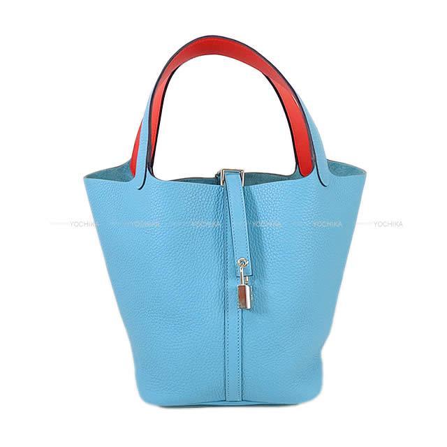 HERMES エルメス ハンドバッグ ピコタンロック エクラ 22 MM ブルーデゥノール