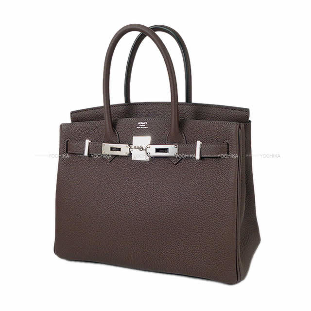 HERMES エルメス ハンドバッグ バーキン30 ショコラ トゴ シルバー金具 新品