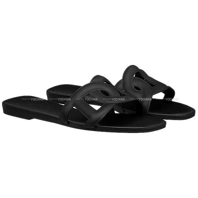 HERMES エルメス サンダル アロハ 黒 (ブラック) ラバー #36 新品 