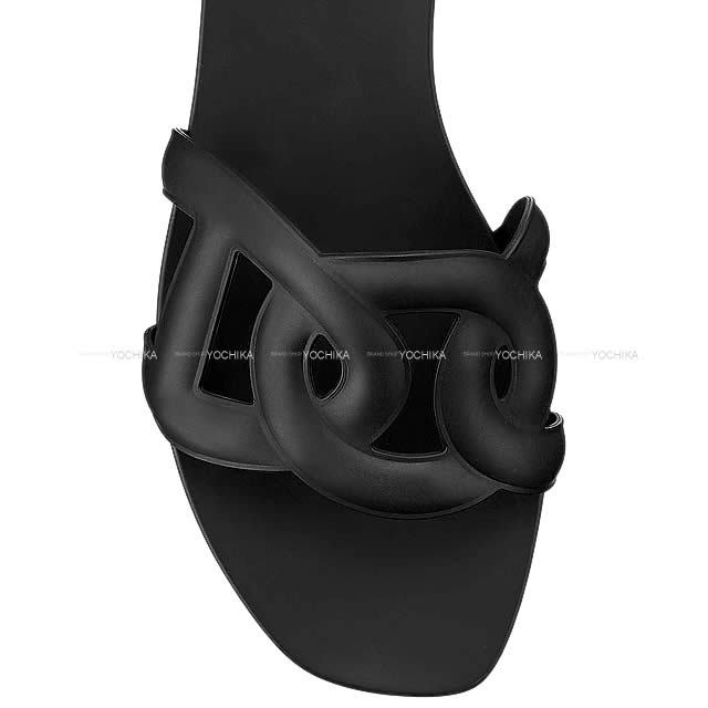 HERMES エルメス サンダル アロハ 黒 (ブラック) ラバー #36 新品 