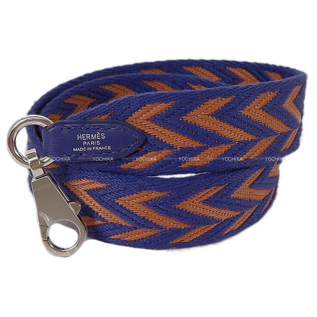 HERMES エルメス ショルダーストラップ "バンドリエール サングル 25mm" 70cm ブルーアンクル トワル 新品