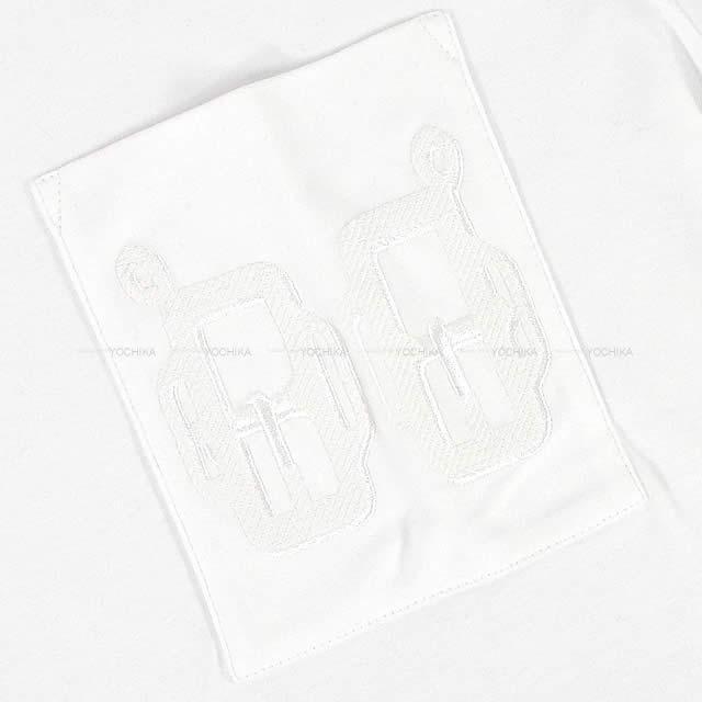 HERMES エルメス Vネック Tシャツ ポケット付 刺繍 #34 白(ホワイト) コットン100% 新品未使用