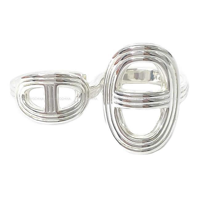 Hermes エルメス 指輪 シェーヌダンクル24 Tgm ダブルリング シルバー925 48 新品同様 中古