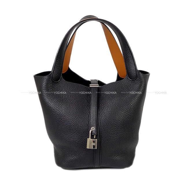 HERMES エルメス ハンドバッグ ピコタンロック エクラ 22 MM 黒(ブラック)Xトフィー