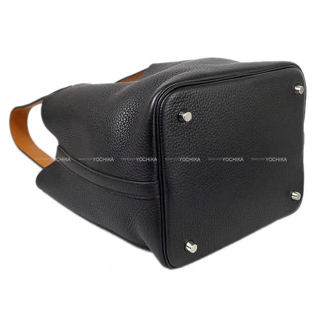 HERMES エルメス ハンドバッグ ピコタンロック エクラ 22 MM 黒(ブラック)Xトフィー