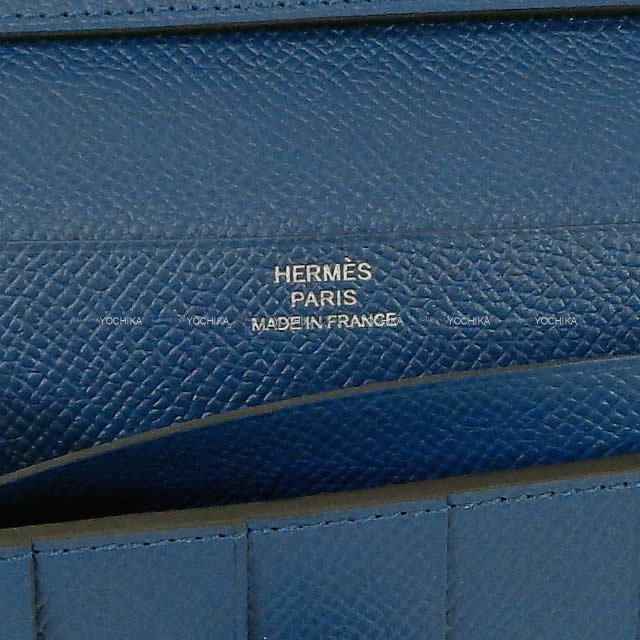 HERMES エルメス 長財布 ベアンスフレ ヴェルソ ヴェールボスフォールXディープブルー エプソン シルバー金具 新品