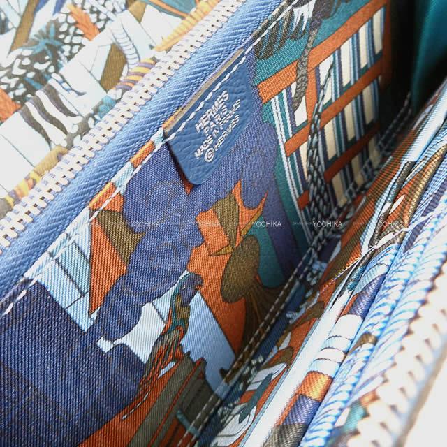 HERMES エルメス アザップ シルクイン 財布 "アニマポリス" ディープブルー/ブルーパラダイス エプソン 新品