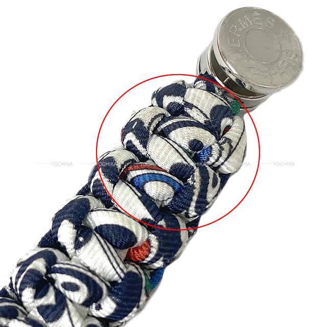 HERMES エルメス ブレスレット バングル  "キッド KID" ルージュトマト シルク100% シルバー金具 新品未使用