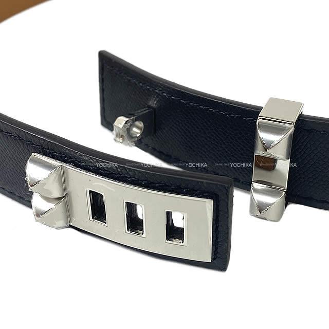 2020年 春夏 新作 HERMES エルメス ベルト "コリエドシアン 24" 黒(ブラック) ヴォーマダム シルバー金具新品