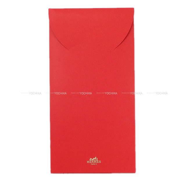 2020年 HERMES エルメス 新春 ノベルティ ポチ袋 封筒 組み立て指人形 ルージュ 10枚セット 新品