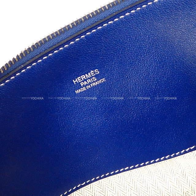 HERMES エルメス ボリードリラックス35 ブルーサフィール ヴォー・シキム シルバー金具 新品同様【中古】