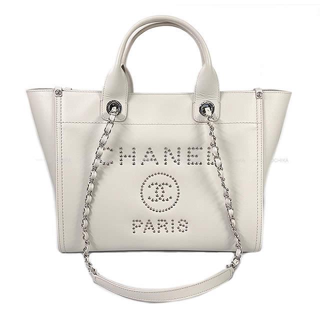 CHANEL シャネル ドーヴィル ショッピングチェーン トートバッグ  