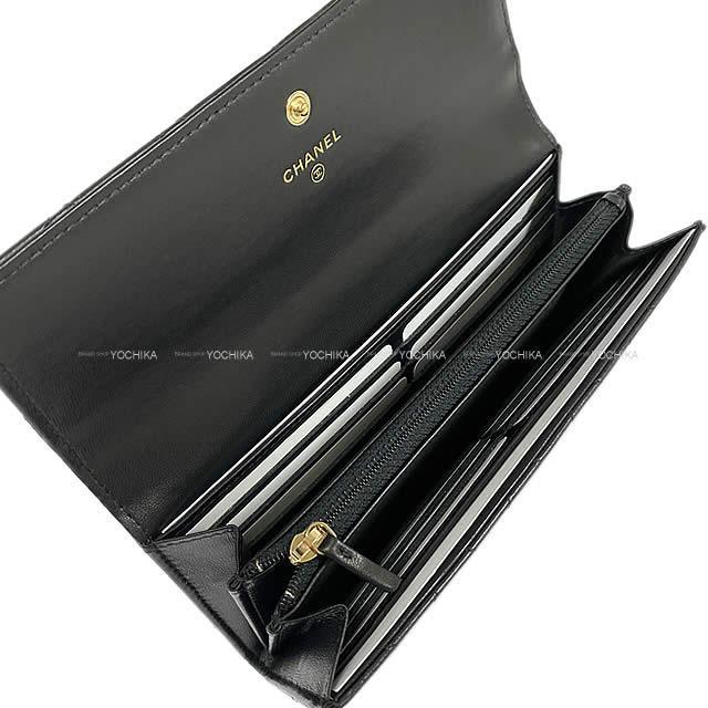 Chanel シャネル ココマーク マトラッセ フラップ 長財布 黒 ブラック ラムスキン ゴールド金具 Ap0252 新品未使用
