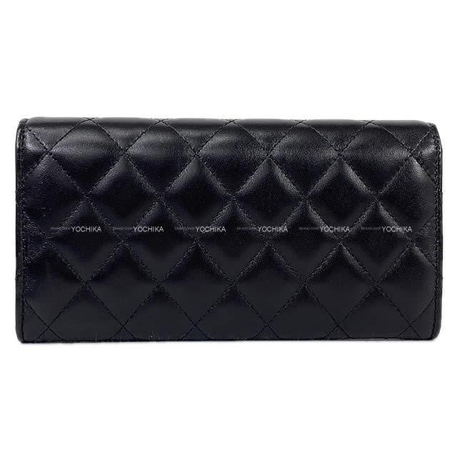 CHANEL シャネル ココマーク マトラッセ フラップ 長財布 黒(ブラック) ラム