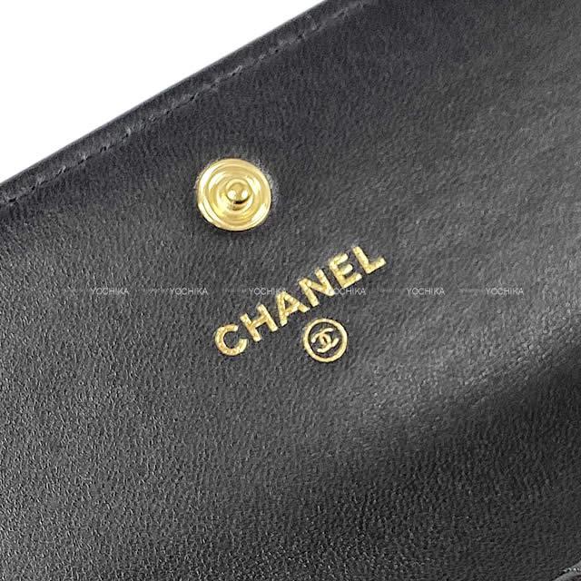 CHANEL シャネル ココマーク マトラッセ フラップ 長財布 黒(ブラック) ラム