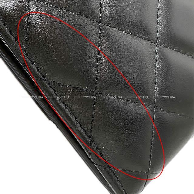 CHANEL シャネル ココマーク マトラッセ フラップ 長財布 黒(ブラック) ラム