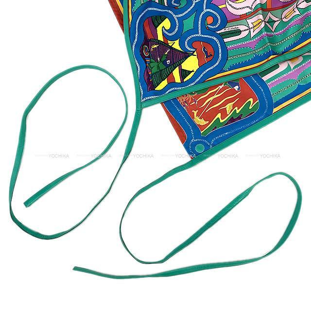 HERMES エルメス プティアッシュ レザー付 スカーフ "Esprit Ainou" ミント シルク 新品未使用