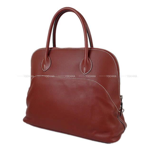 HERMES エルメス ボリードリラックス35 ルージュアッシュ ヴォー・シキム シルバー金具 新品未使用