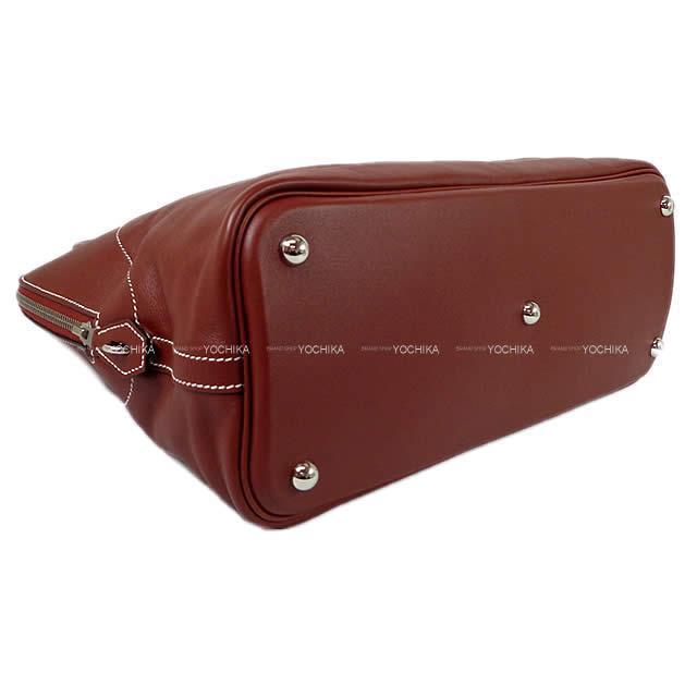 HERMES エルメス ボリードリラックス35 ルージュアッシュ ヴォー・シキム シルバー金具 新品未使用