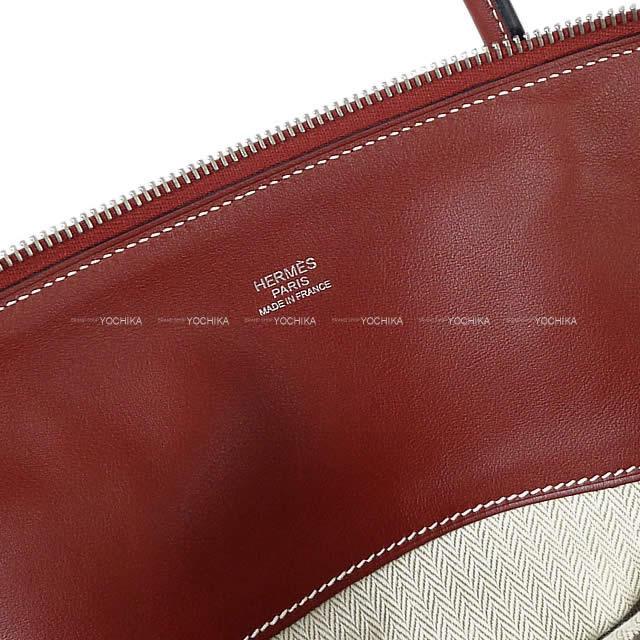 HERMES エルメス ボリードリラックス35 ルージュアッシュ ヴォー・シキム シルバー金具 新品未使用