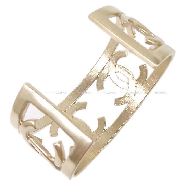 CHANEL シャネル ココマーク バングル ブレスレット マットゴールド