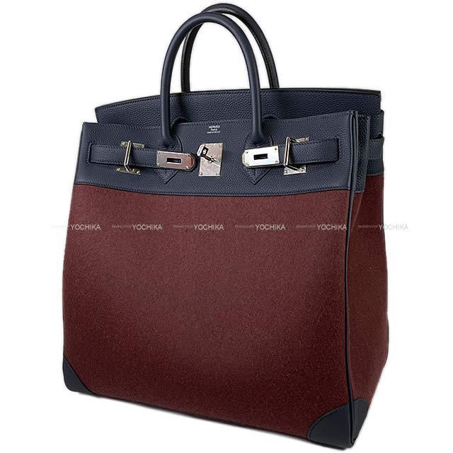 HERMES エルメス バッグ オータクロア 40 ブルーニュイ/ボルドー トゴ/フェルト シルバー金具 新品未使用
